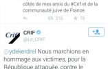 Yves de Kerdrel, patron de Valeurs Actuelles, à la marche républicaine avec ses amis du CRIF