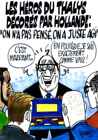 Ignace - Hollande décore les héros du Thalys
