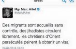 Immigration, djihadisme, chrétiens d’Orient : le tweet de Mgr Aillet