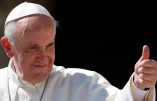 Pope Francis gives his thumb up as he leaves at the end of his weekly general audience in St. Peter's square at the Vatican, Wednesday, Sept. 4, 2013. (AP Photo/Riccardo De Luca)