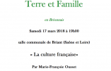 17 mars 2018 à Briant – « La culture française » (Marie-Françoise Ousset)