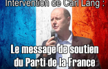 Venez écouter Carl Lang à la Fête du Pays Réel le samedi 24 mars 2018 à Rungis