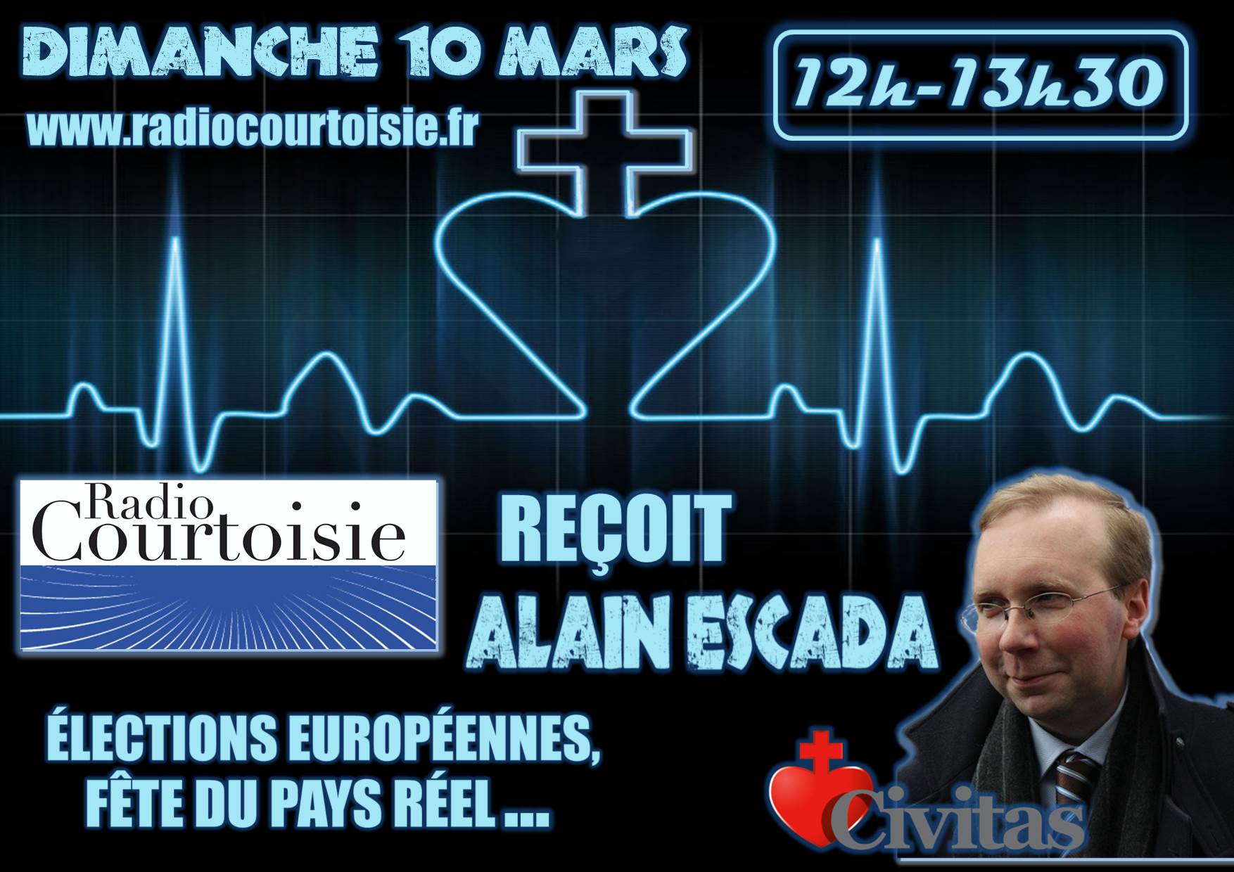 Le président de Civitas sera l’invité de Radio Courtoisie le dimanche 10 mars 2019