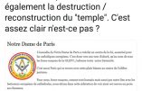 Pourquoi ils parlent de « reconstruction » de Notre-Dame de Paris : le plan maçonnique