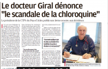 Des parlementaires se soignent à la chloroquine mais leurs électeurs n’y ont pas droit, dénonce le Docteur Giral !