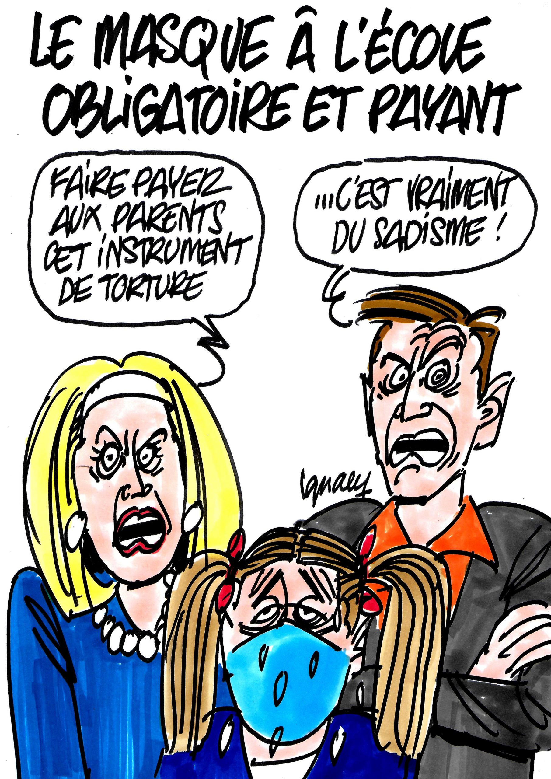 Ignace - Masque à l'école payant et obligatoire