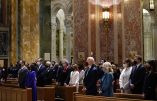 President-elect Joe Biden, center, and his wife Jill Biden attend Mass at the Cathedral of St. Matthew the Apostle during Inauguration Day ceremonies, Wednesday, Jan. 20, 2021, in Washington. (AP Photo/Evan Vucci)